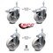 Service Caster Semi Steel Swvl TS Caster w/Roller Bearing-5" Wheel&3/8" Stems-2 w/TTL BRK, 4PK SCC-TSTTL20S515-SSR-381615-2-S-2 - alternate 1